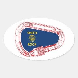 Smith Rock Climbing Carabiner Oval Sticker