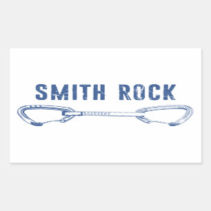 Smith Rock Climbing Quickdraw Rectangular Sticker