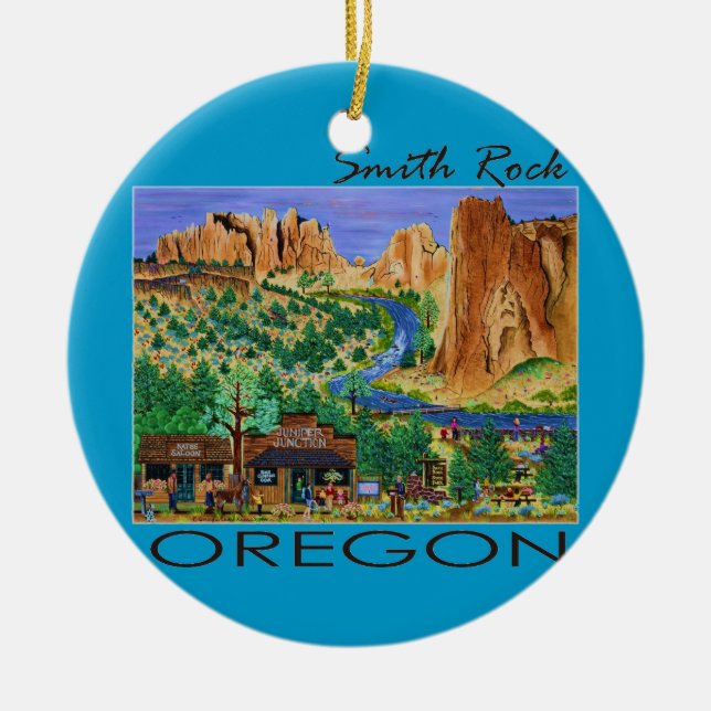 Smith Rock ~ Oregon Ceramic Tree Decoration (Front)