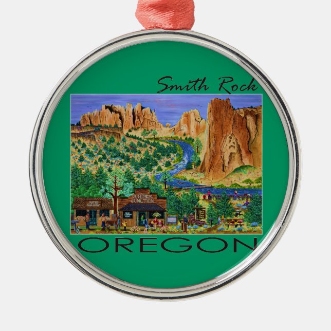 Smith Rock ~ Oregon Metal Tree Decoration (Front)