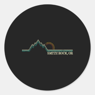 Smith Rock Oregon Retro Mountain Climbing Summer  Classic Round Sticker