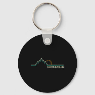 Smith Rock Oregon Retro Mountain Climbing Summer Key Ring