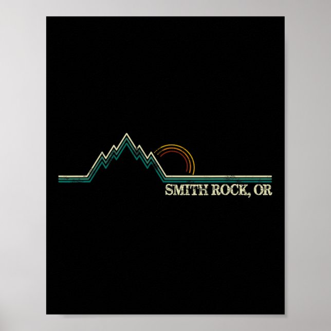 Smith Rock Oregon Retro Mountain Climbing Summer  Poster (Front)