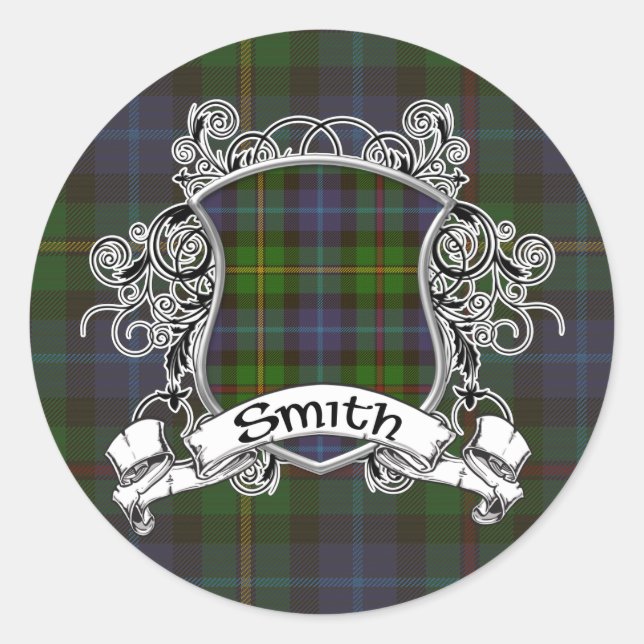 Smith Tartan Shield Classic Round Sticker (Front)