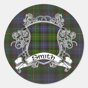 Smith Tartan Shield Classic Round Sticker