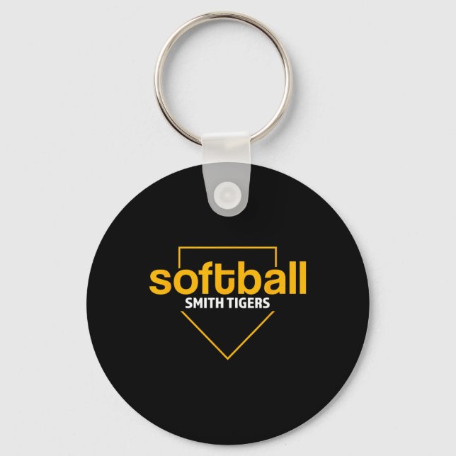 Smith Tigers Softll Home Plate  Key Ring (Front)