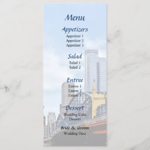 Smithfield St Bridge and Pittsburgh Skyline Menu