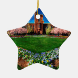Smithsonian Castle Garden Cherry Blossoms Ceramic Tree Decoration