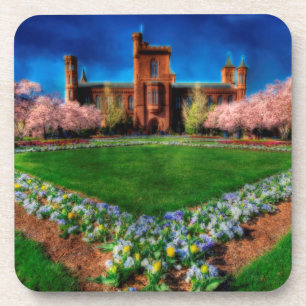 Smithsonian Castle Garden Cherry Blossoms Coaster