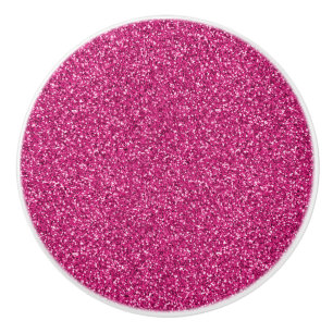 Smitten Pink Glitter Ceramic Knob