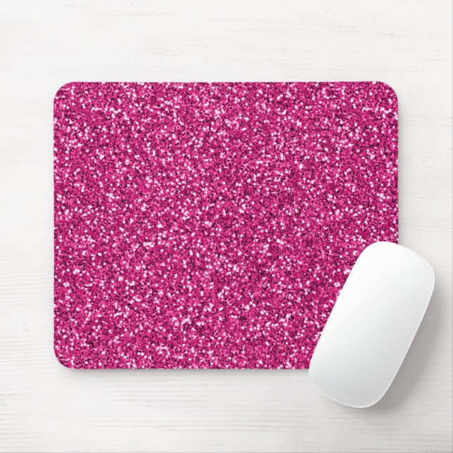 Smitten Pink Glitter Mouse Pad (With Mouse)