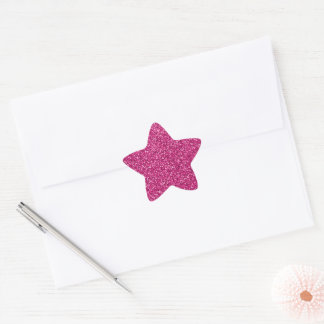 Smitten Pink Glitter Star Sticker