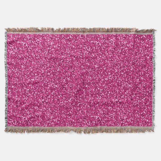 Smitten Pink Glitter Throw Blanket (Front)