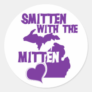 Smitten with the mitten classic round sticker