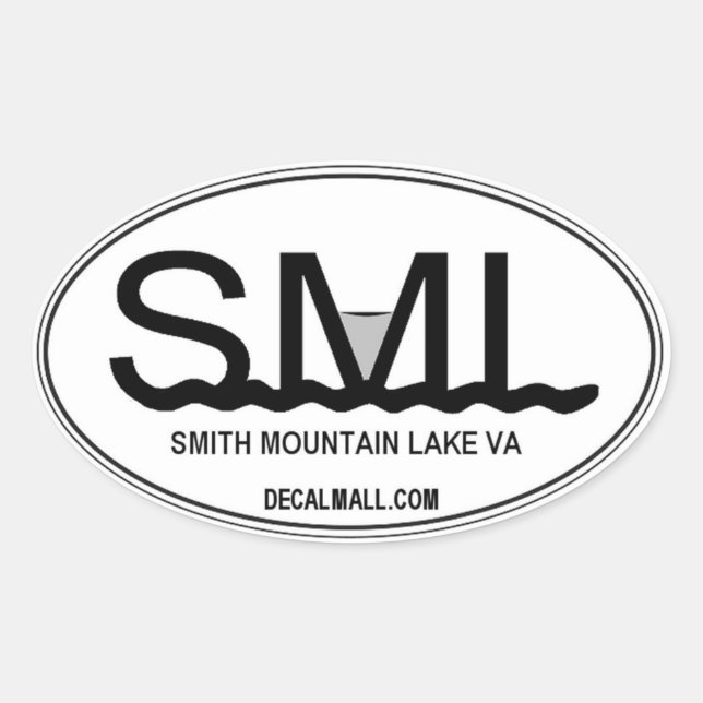 SML Auto Window Decal Smith Mountain Lake Virginia Oval Sticker (Front)