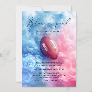 Smoke American Football Rugby Sport Gender Reveal Invitation