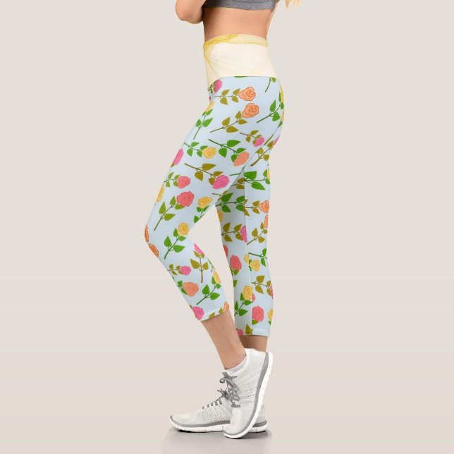 Smoke And Flowers  Capri Leggings (Left)