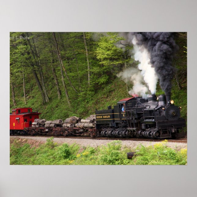 Smoke and Steam Train Print (Front)