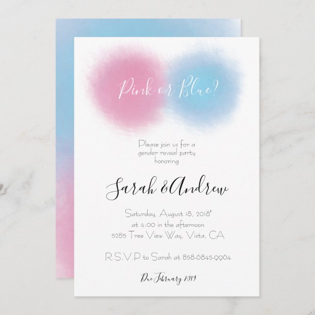 Smoke Bomb Gender Reveal Party Smoke Bomb Baby Invitation (Front/Back)