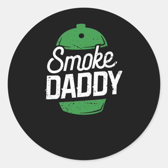 Smoke Daddy Green Egg Pitmaster Dad Bbq Grill  Classic Round Sticker (Front)