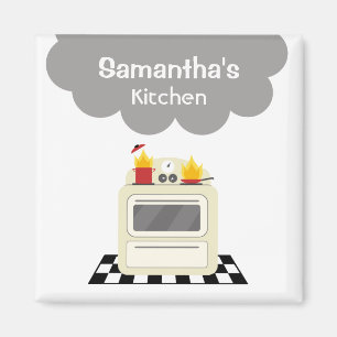 Smoke & Fire Retro Stove Kitchen Magnet