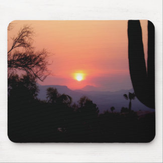 Smoke induced sunset mouse pad
