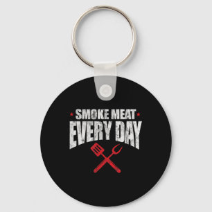 Smoke Meat Everyday Funny Bbq Grilling Grill Maste Key Ring