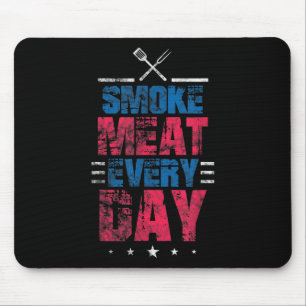 Smoke Meat Everyday Funny Patriotic Barbeque 4th O Mouse Pad