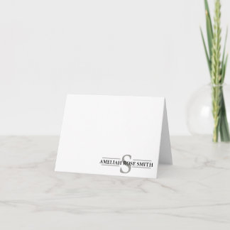 Smoke Modern Monogram Notecards