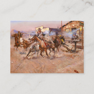 Smoke of a. 45, 1908 by Charles Marion Russell Business Card