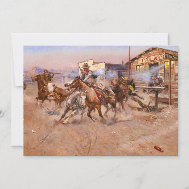 Smoke of a. 45, 1908 by Charles Marion Russell Invitation (Front)