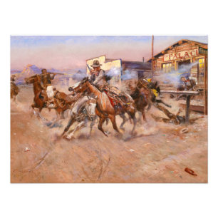 Smoke of a. 45 by Charles Marion Russell Photo Print