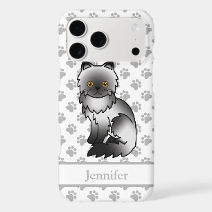 Smoke Persian Cute Cartoon Cat & Name