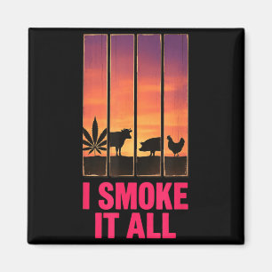 Smoke Pot Smoker Meat Eater Humour Bbq Design Magnet