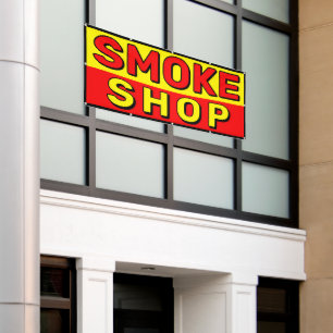 Smoke Shop Red Yellow Black Advert Banner