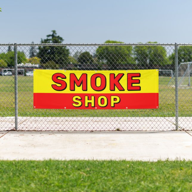 Smoke Shop Red Yellow Black Advert  Banner (Insitu)
