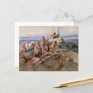 Smoke Signal by Charles Marion Russell Holiday Postcard