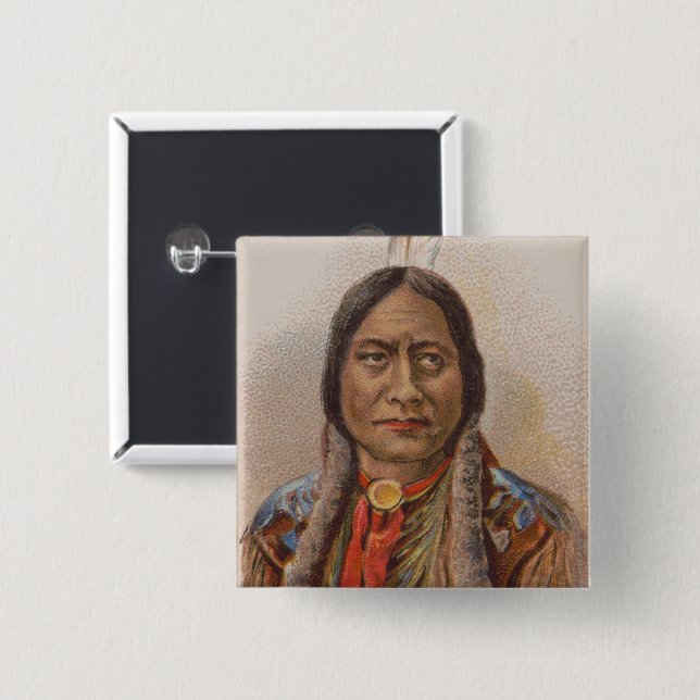 Smoke Signals: Lakota Indian Chief Sitting Bull 15 Cm Square Badge (Front & Back)