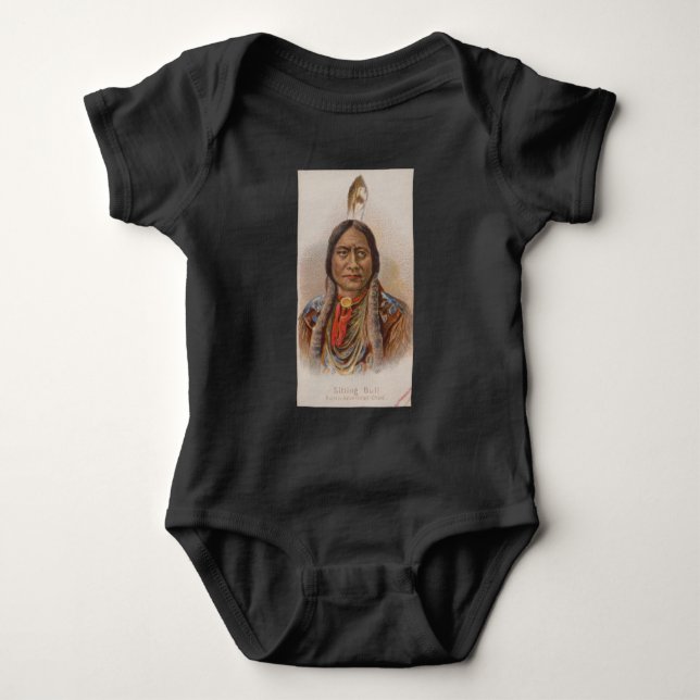 Smoke Signals: Lakota Indian Chief Sitting Bull Baby Bodysuit (Front)