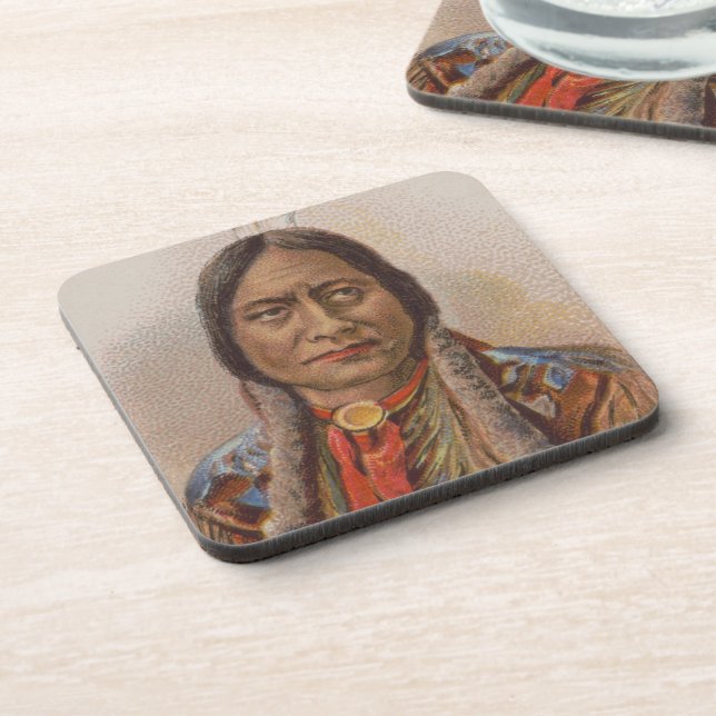 Smoke Signals: Lakota Indian Chief Sitting Bull Coaster (Left Side)