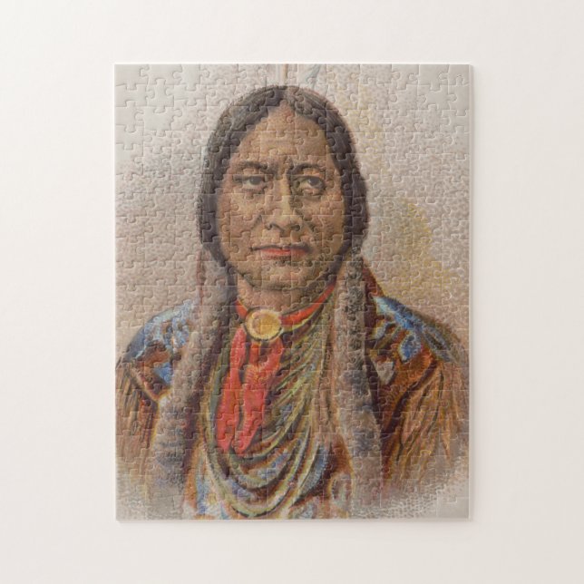 Smoke Signals: Lakota Indian Chief Sitting Bull Jigsaw Puzzle (Vertical)