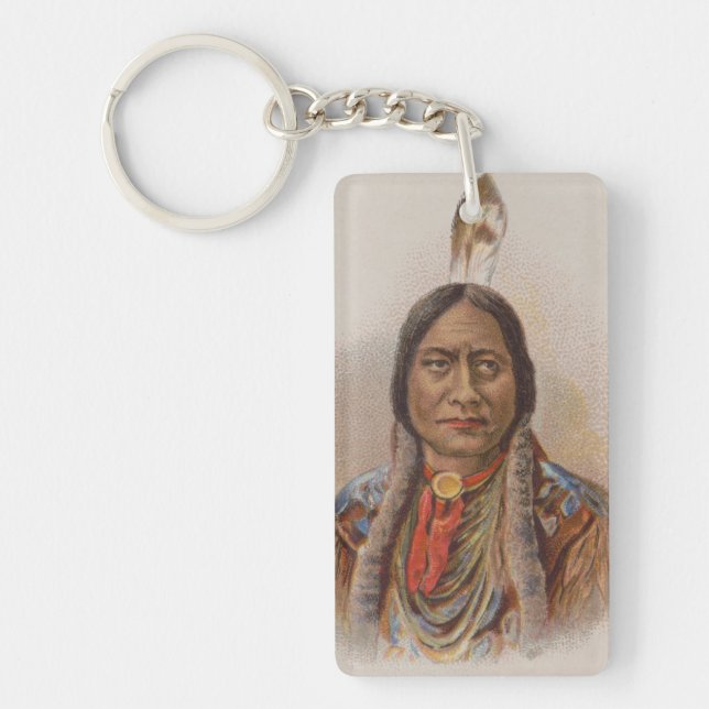 Smoke Signals: Lakota Indian Chief Sitting Bull Key Ring (Front)