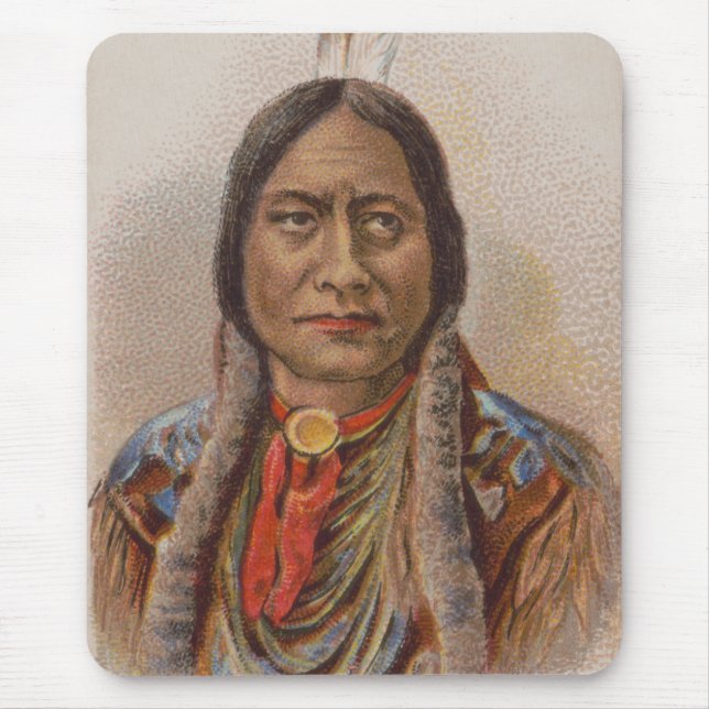 Smoke Signals: Lakota Indian Chief Sitting Bull Mouse Pad (Front)