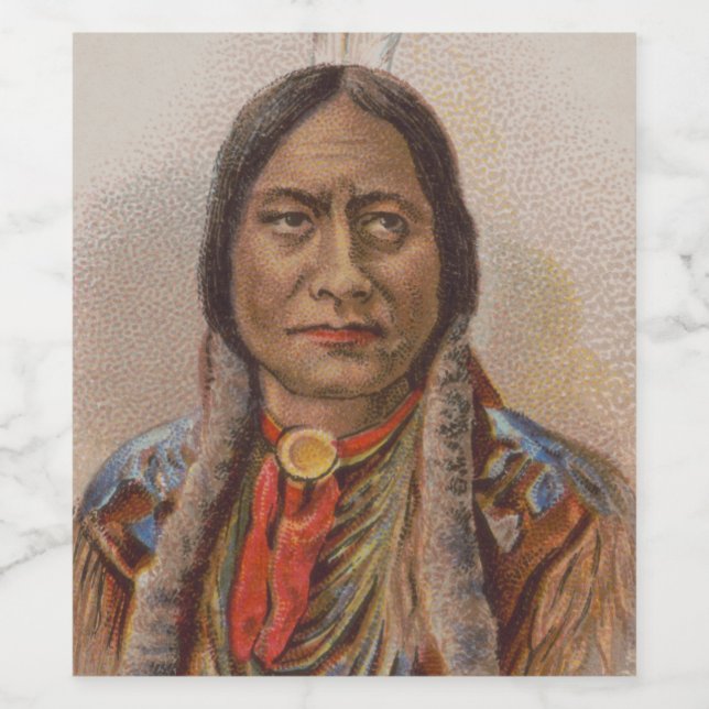 Smoke Signals: Lakota Indian Chief Sitting Bull Wine Label (Single Label)