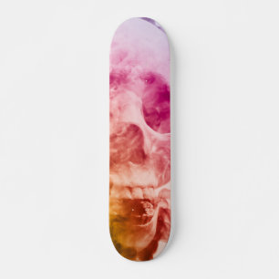 smoke skull skateboard custom art design