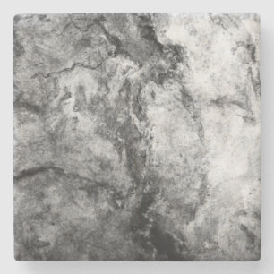 Smoke Streaked Black White marble stone finish Coaster