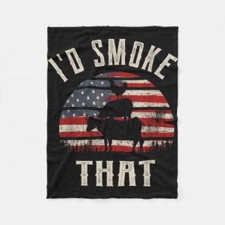 Smoke that funny patriot gift for bbq and meat fleece blanket