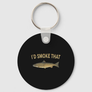 Smoke that salmon fishing funny barbecue shirts key ring
