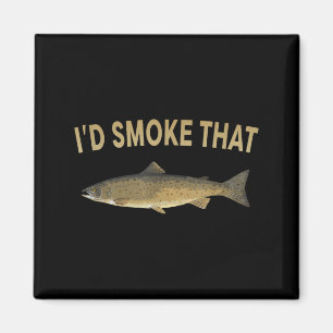 Smoke that salmon fishing funny barbecue shirts magnet