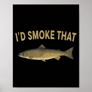 Smoke that salmon fishing funny barbecue shirts poster